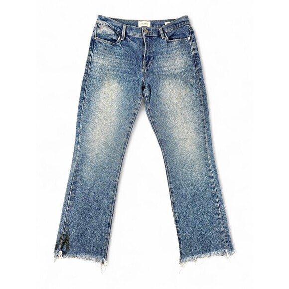 Frame Denim - FRAME Straight Leg Jeans 29 Raw Hem Light‎ Wash